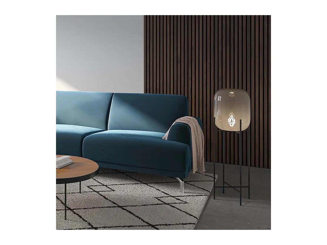 Canapé d'angle gauche Puzo bleu marine foncé