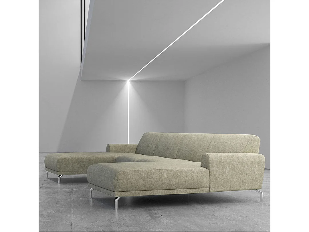 Canapé panoramique Puzo beige très clair