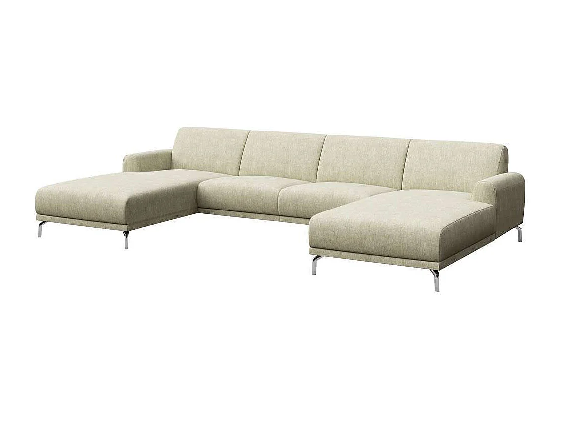 Mesonica Canapé panoramique en polyester gris clair