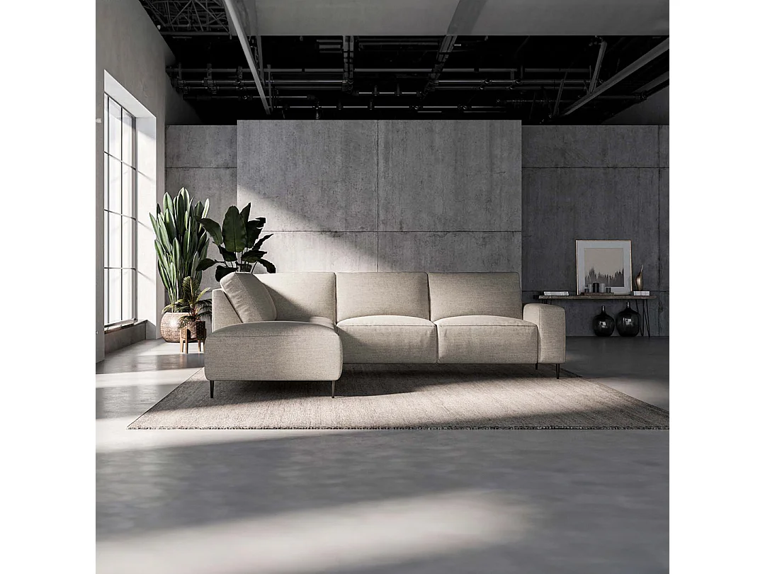 Canapé d'angle gauche Tendo gris clair