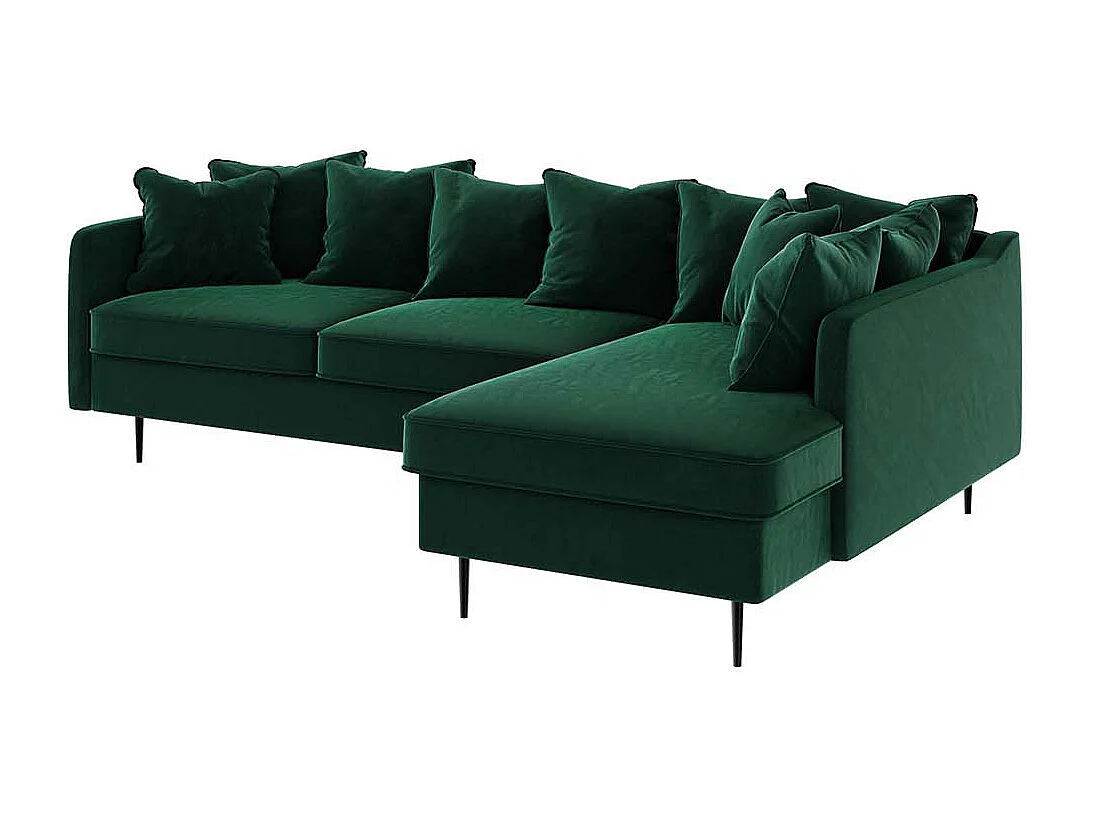 Canapé d'angle droit Esme vert profond