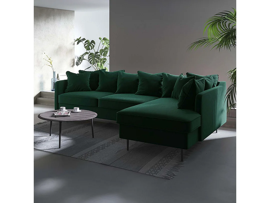 Canapé d'angle droit Esme vert profond
