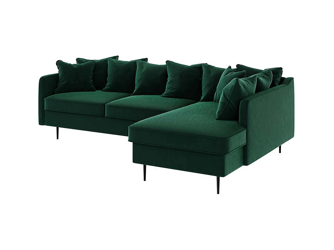 Canapé d'angle droit Esme vert profond