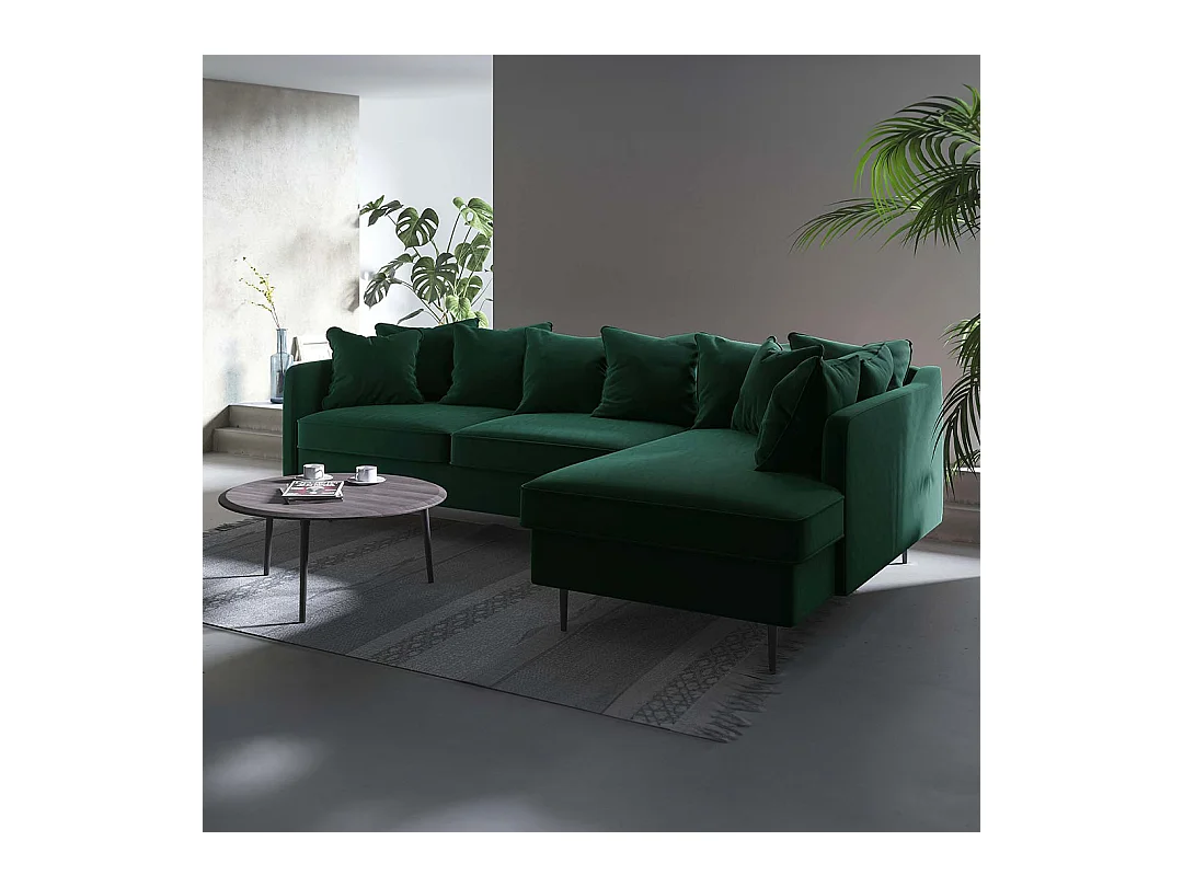 Canapé d'angle droit Esme vert profond