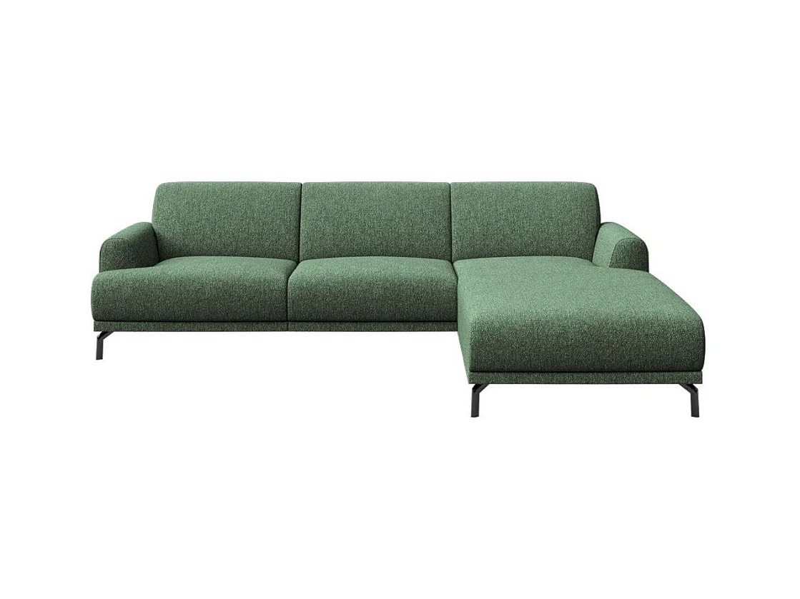 Canapé d'angle droit Puzo vert foncé