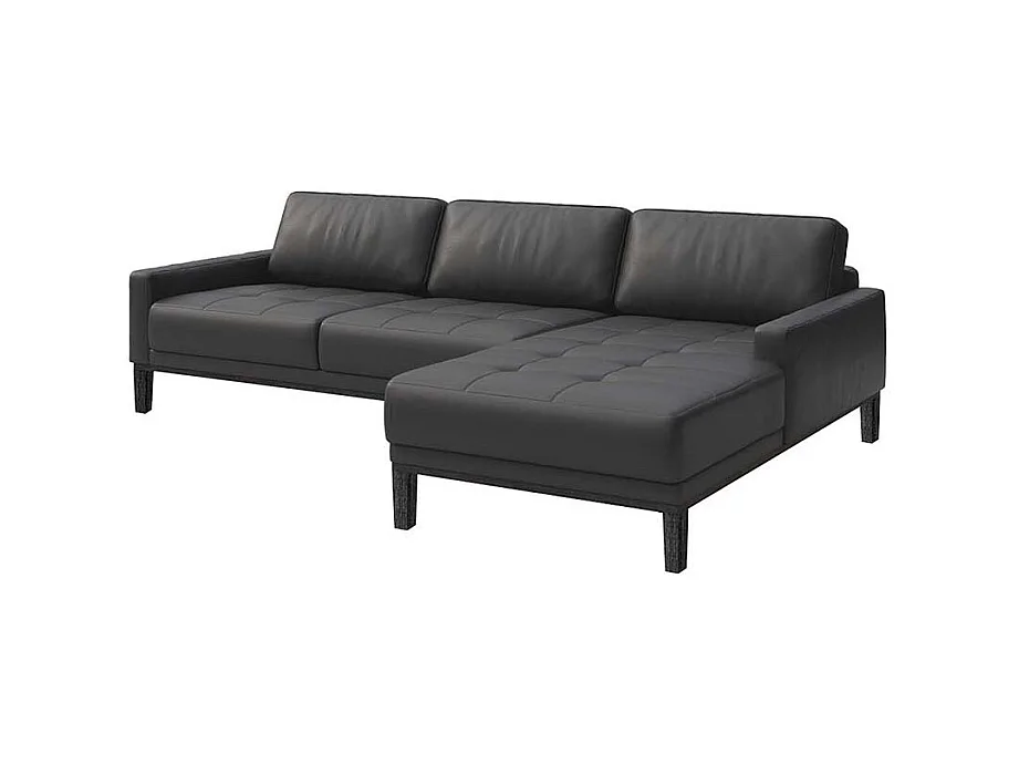 Canapé d'angle droit matelassé Musso ombre gris