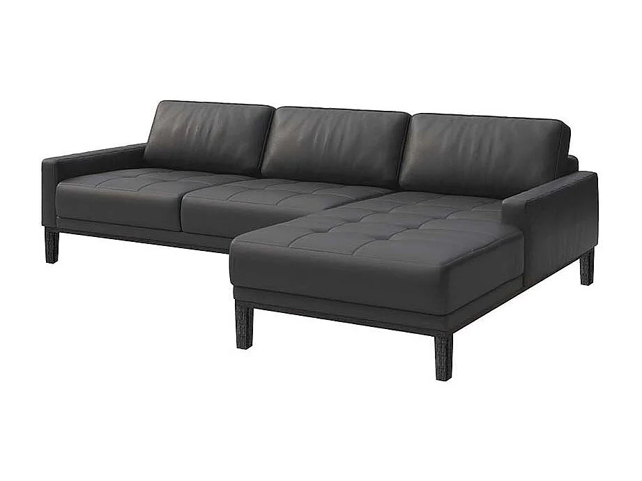 Canapé d'angle droit matelassé Musso ombre gris