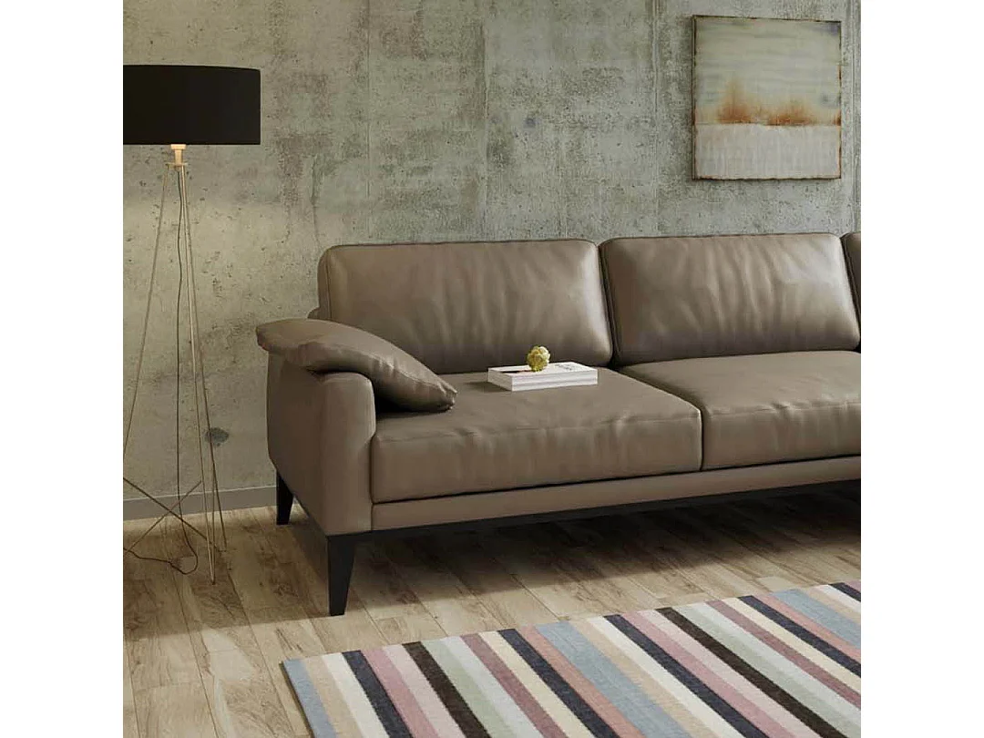 Canapé d'angle droit matelassé Musso gris fossile