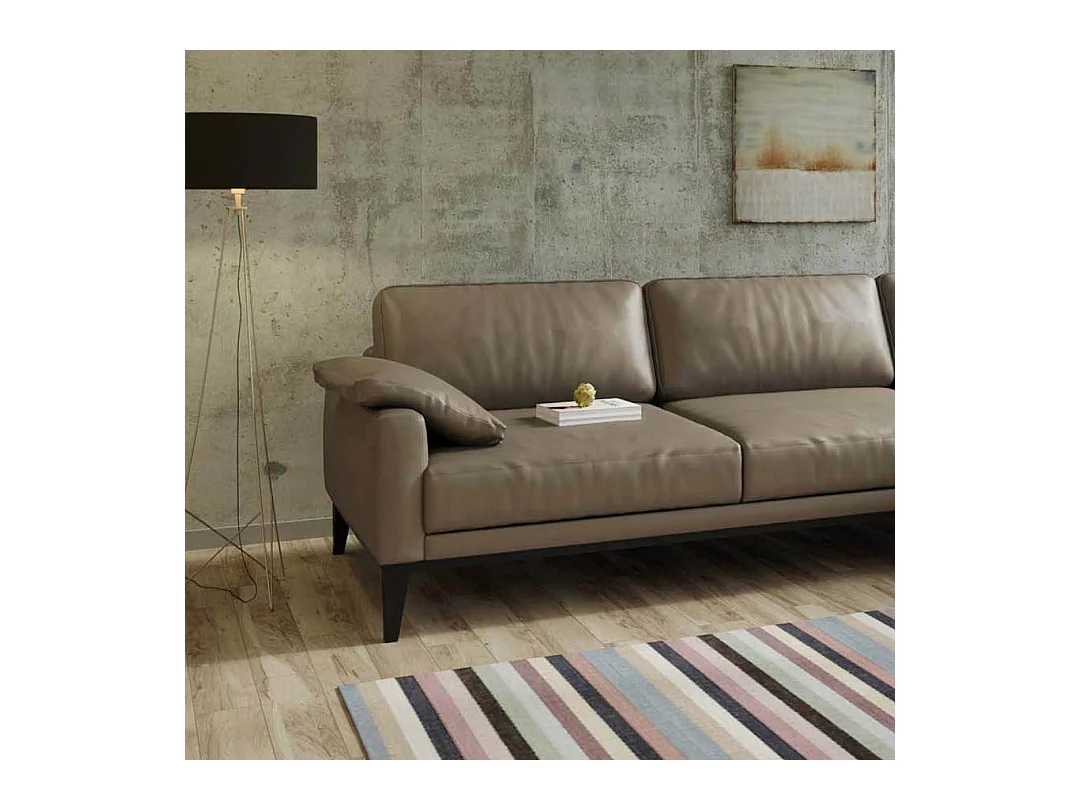 Canapé d'angle droit matelassé Musso gris fossile