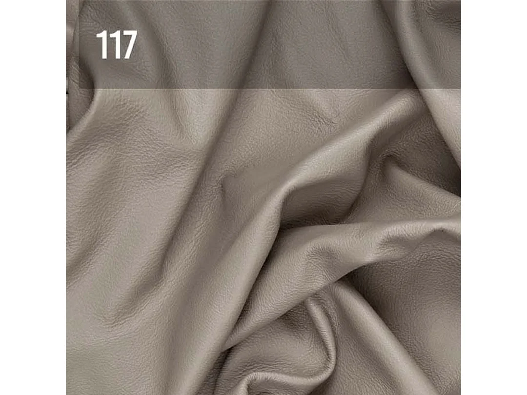 Mesonica Canapé d'angle droit en cuir naturel gris fossile