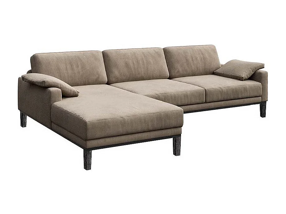 Canapé d'angle gauche Musso beige brun