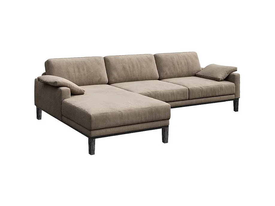 Canapé d'angle gauche Musso beige brun