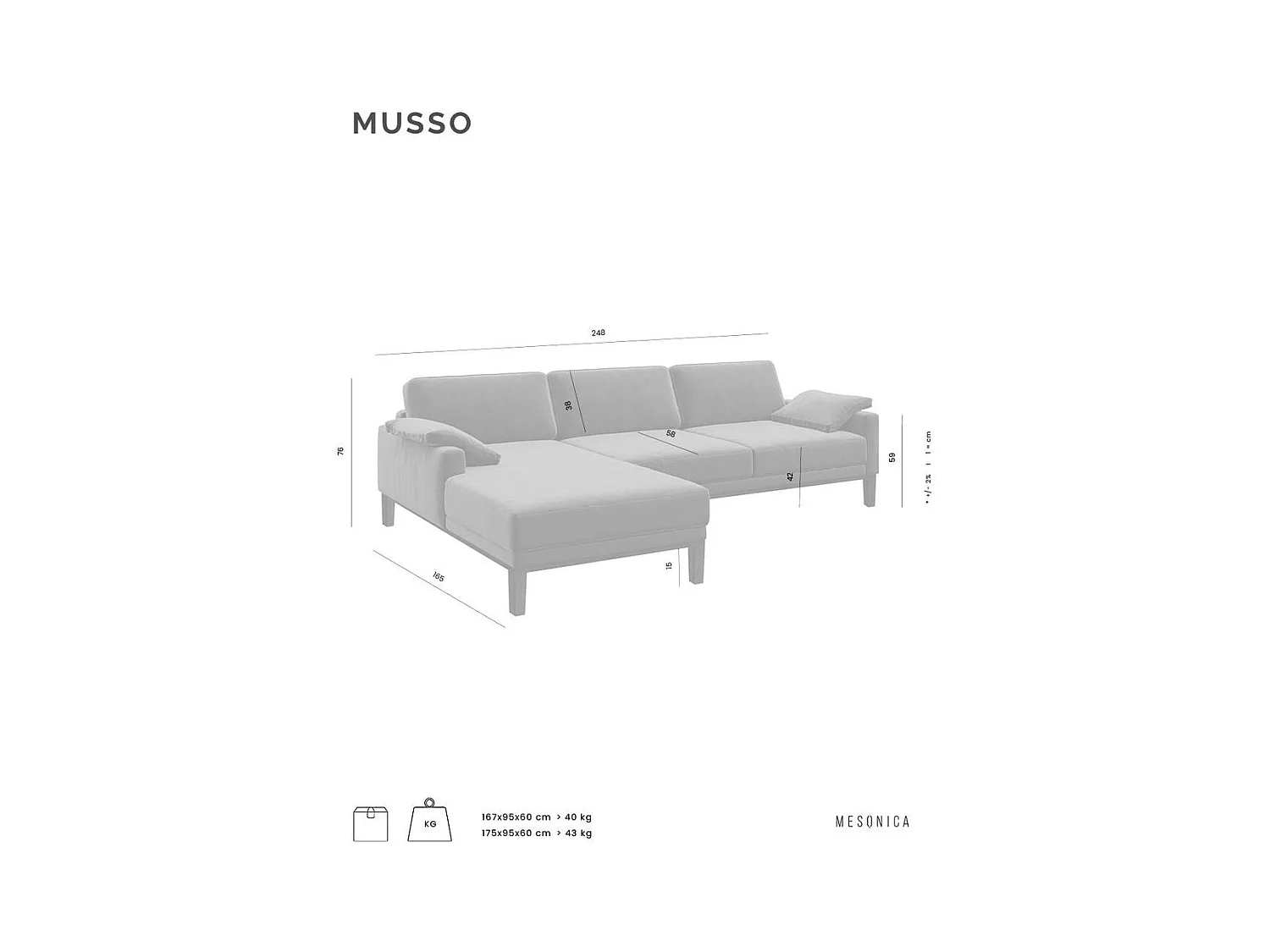 Canapé d'angle gauche Musso vert foncé