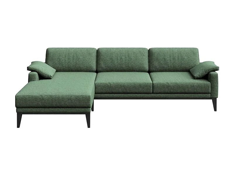 Mesonica Canapé d'angle gauche en polyester vert foncé