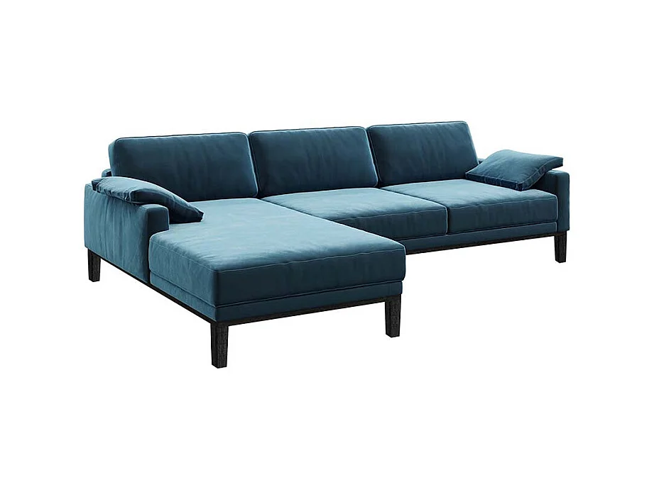 Canapé d'angle gauche Musso bleu marine foncé