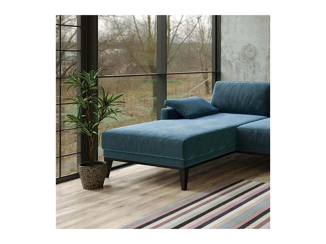 Canapé d'angle gauche Musso bleu marine foncé