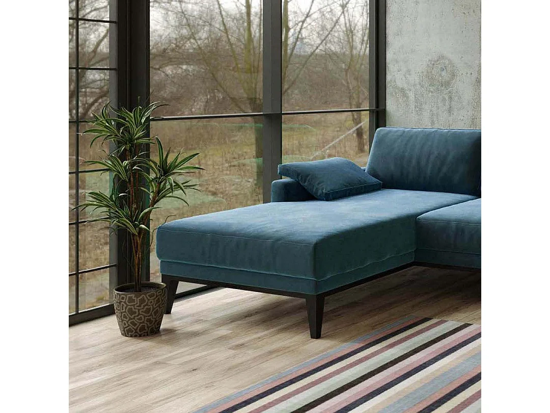 Musso chaise longue bank links donker marineblauw