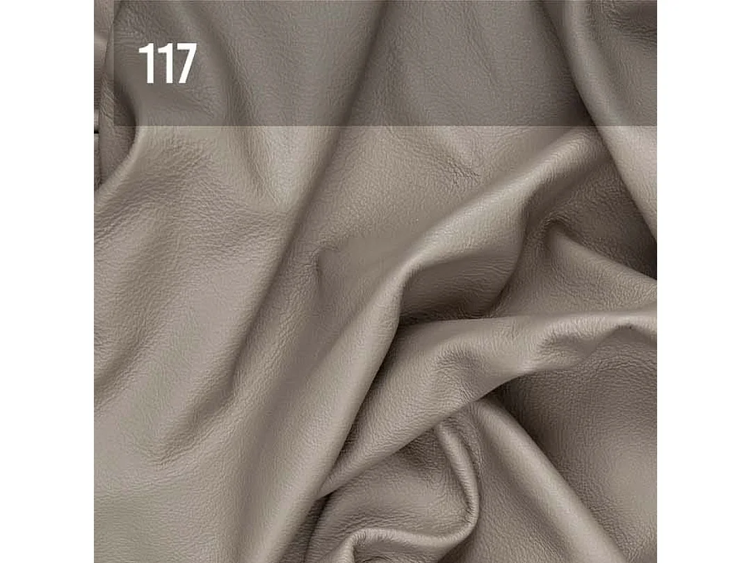 Mesonica Canapé panoramique en cuir naturel gris fossile