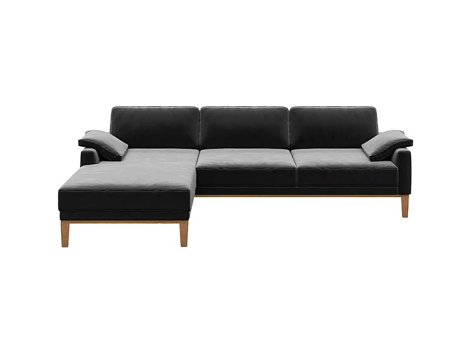 Canapé d'angle gauche Musso gris très foncé