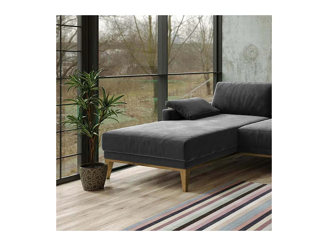 Canapé d'angle gauche Musso gris très foncé