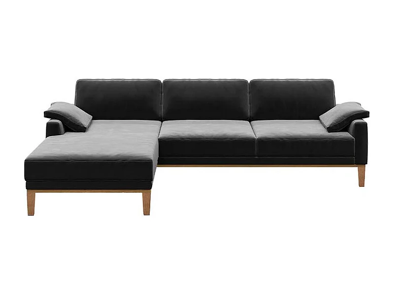 Mesonica Canapé d'angle gauche en polyester gris foncé