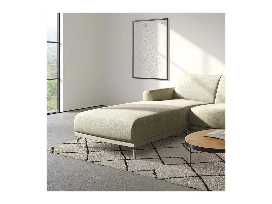 Canapé d'angle gauche Puzo beige très clair