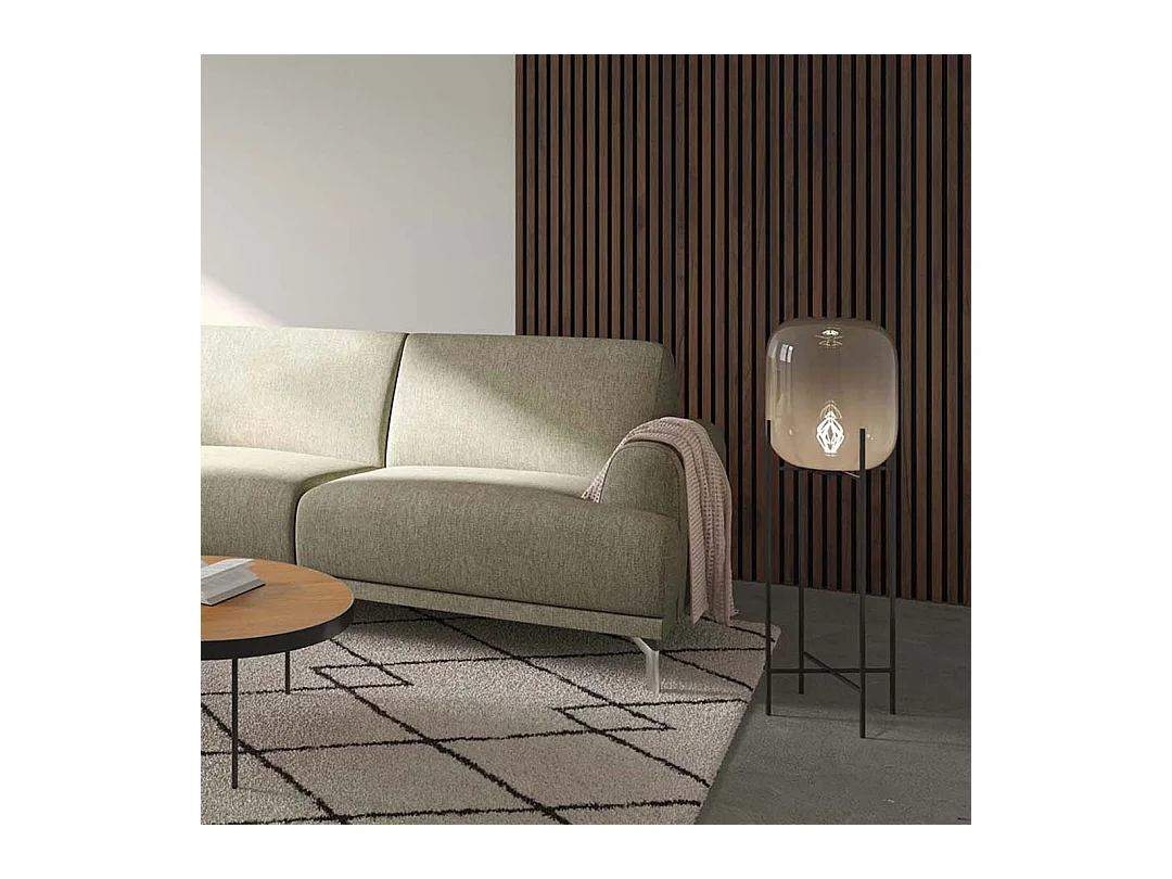 Canapé d'angle gauche Puzo beige très clair