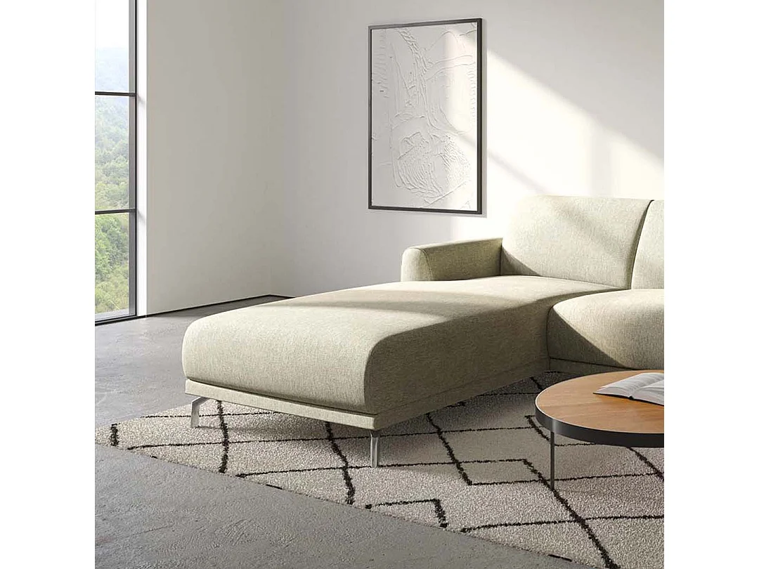 Canapé d'angle gauche Puzo beige très clair