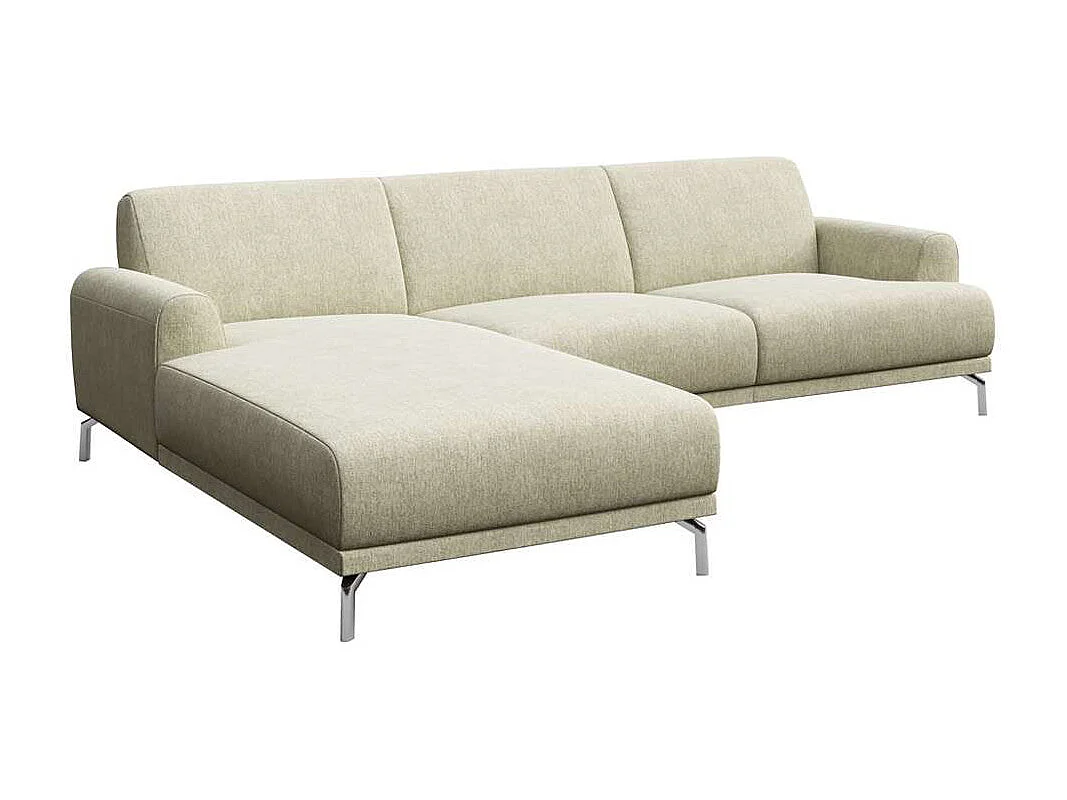 Mesonica Canapé d'angle gauche en polyester beige clair