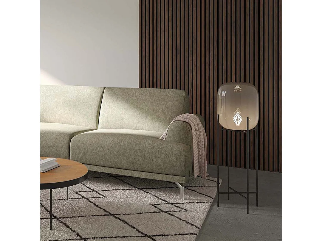 Mesonica Canapé d'angle gauche en polyester beige clair