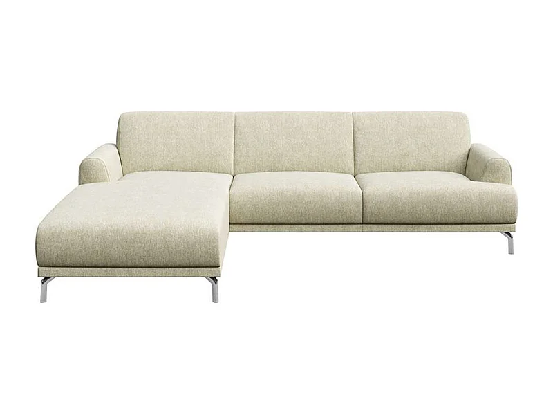 Canapé d'angle gauche Puzo beige très clair