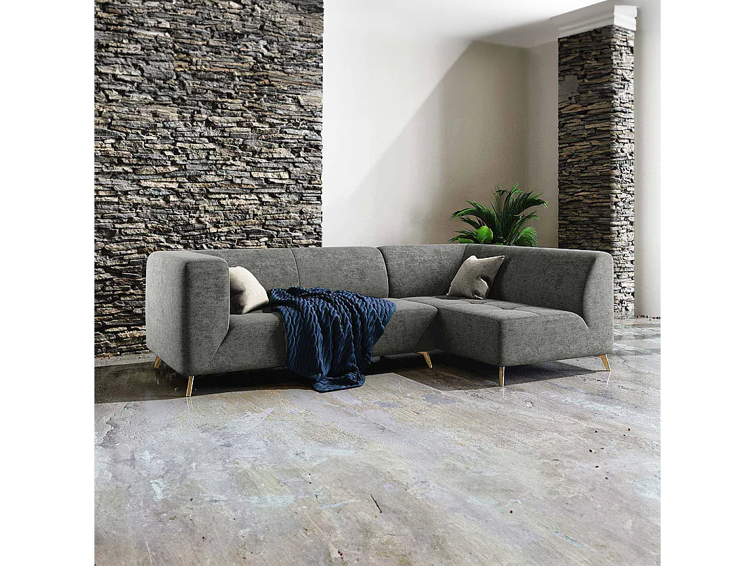 Canapé d'angle droit Toro gris droit