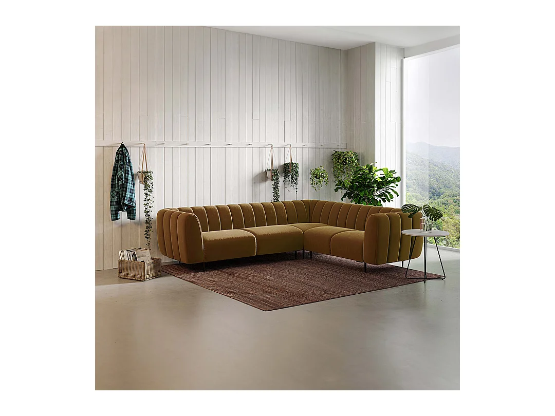 Canapé d'angle droit Shel miel