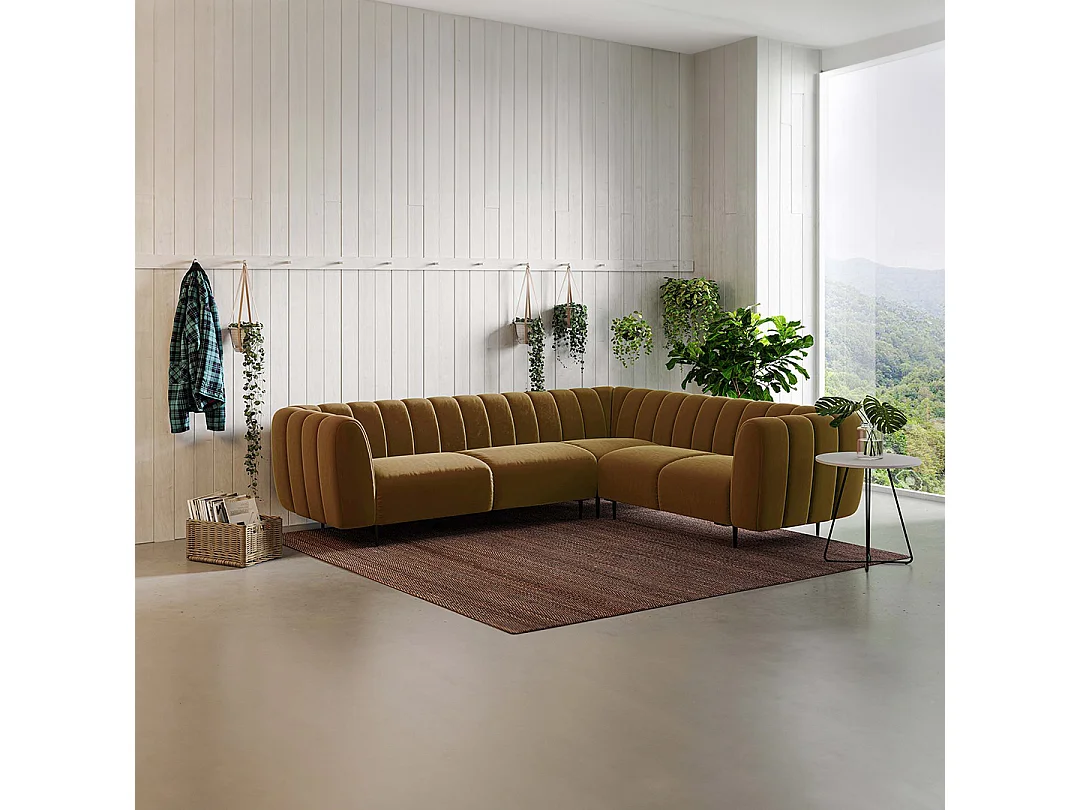 Canapé d'angle droit Shel miel