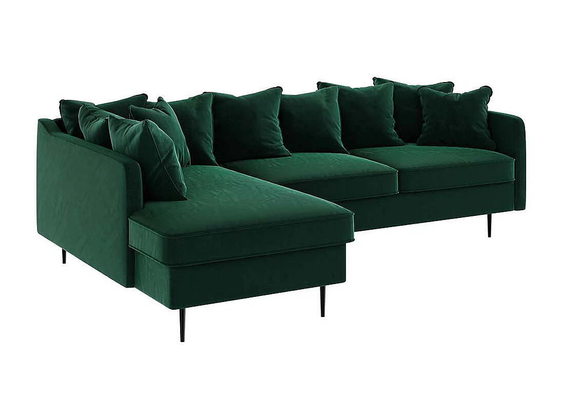 Canapé d'angle gauche Esme vert profond