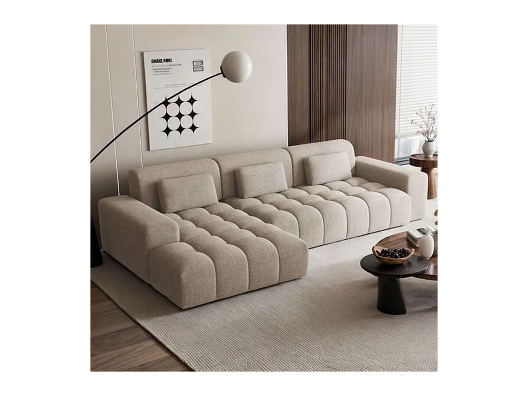 Canapé d'angle gauche Chevi Beige foncé