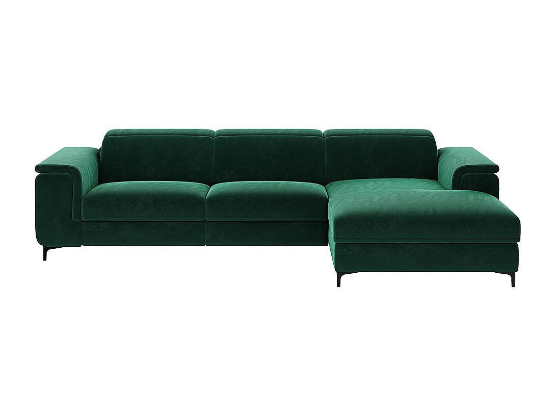 Canapé d'angle droit Brito vert foncé