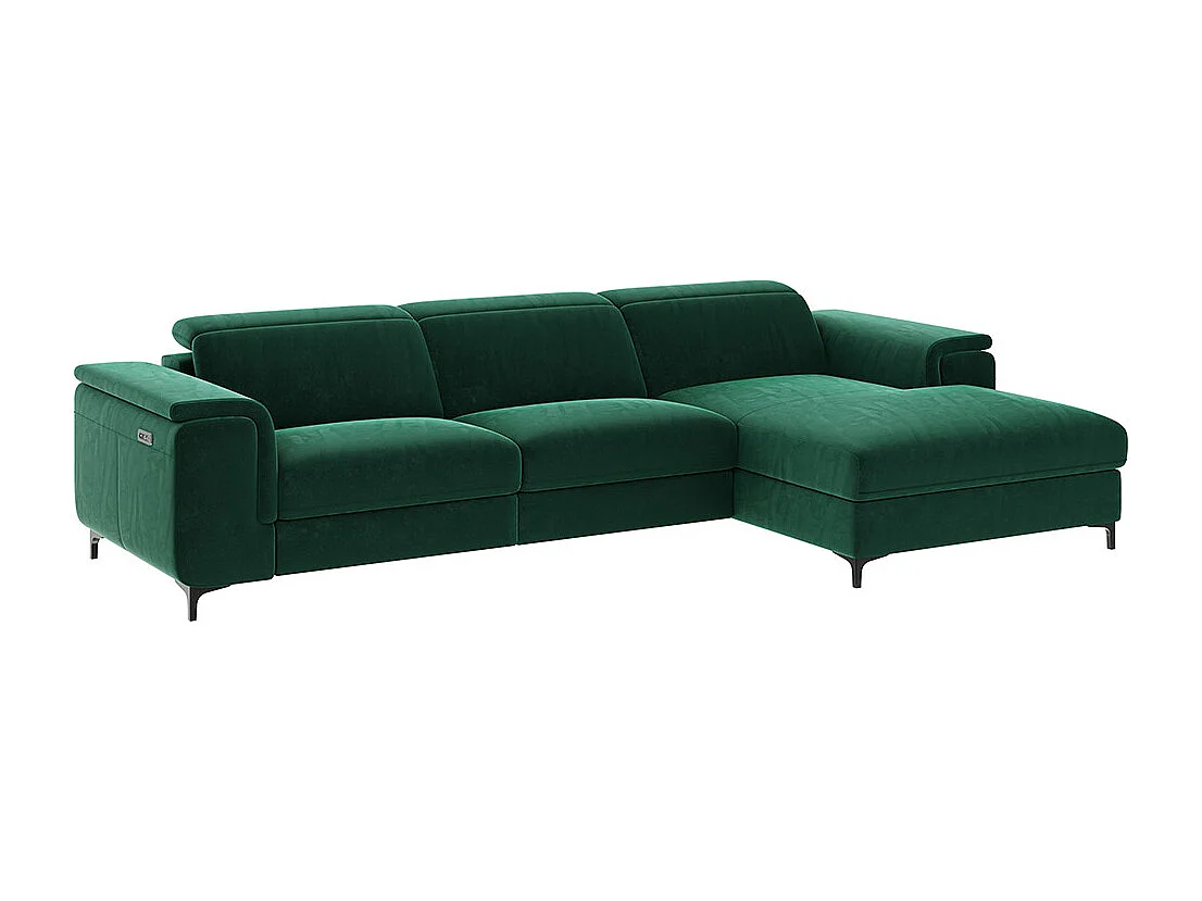 Canapé d'angle droit Brito vert foncé