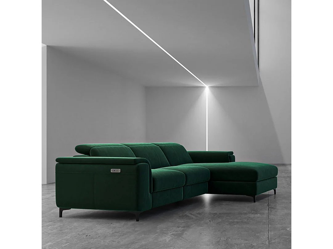 Canapé d'angle droit Brito vert foncé