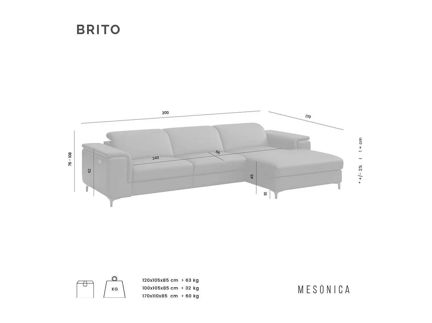 Canapé d'angle droit Brito vert foncé