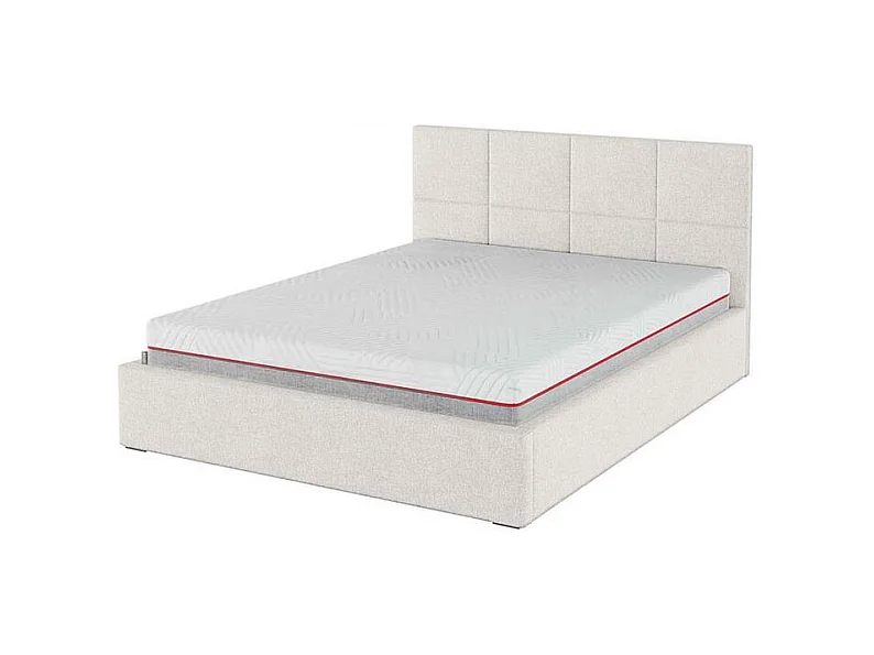 Lit Mesonica Bufo, carrés beige clair 180x200