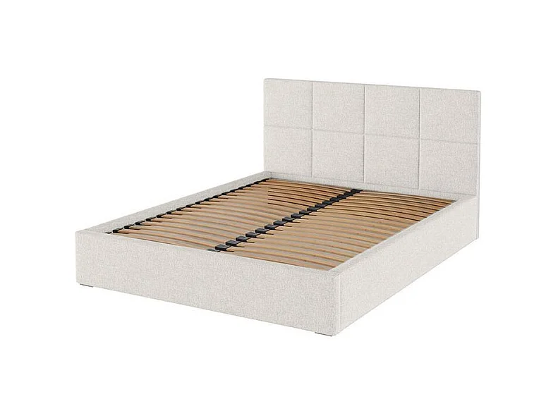 Lit Mesonica Bufo, carrés beige clair 180x200