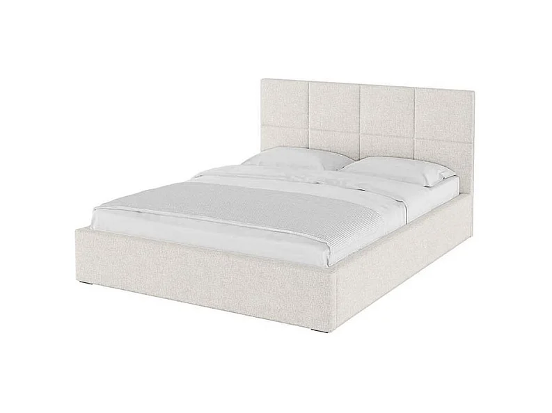 Lit Mesonica Bufo, carrés beige clair 180x200