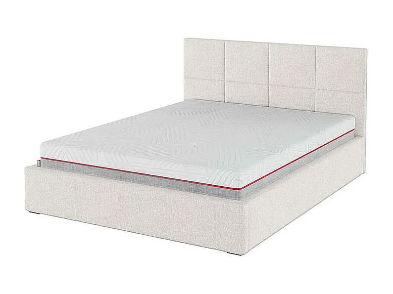 Lit Mesonica Bufo, carrés beige clair 180x200