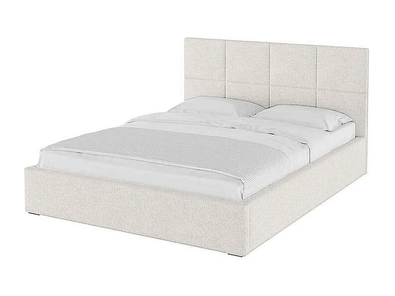 Lit Mesonica Bufo, carrés beige clair 180x200