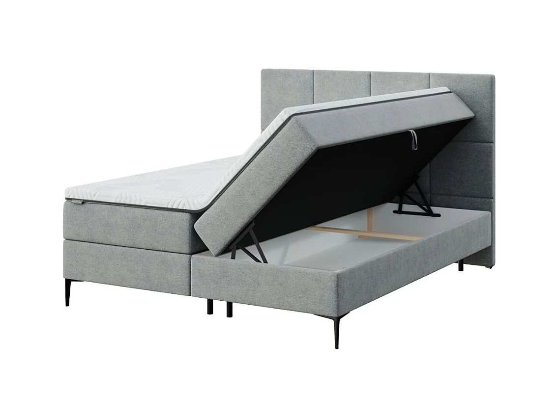 Mesonica Bufo Lit Continental, carrés gris 160x20, Surmatelas 160x200 h: 5 cm0