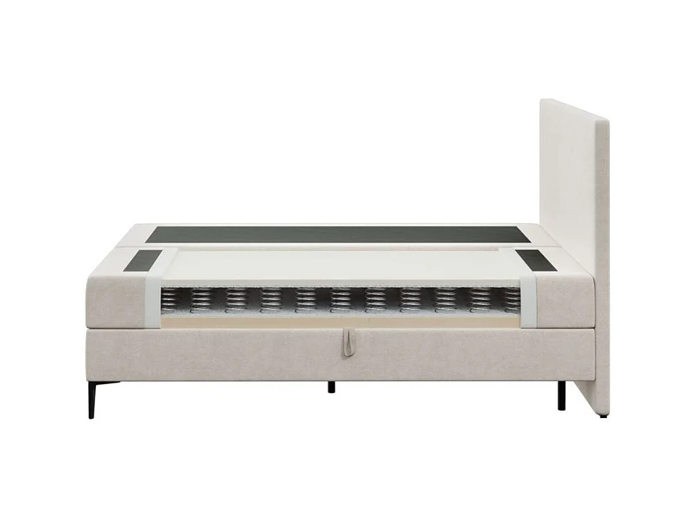 Mesonica Bufo Lit Continental, carrés gris 160x20, Surmatelas 160x200 h: 5 cm0