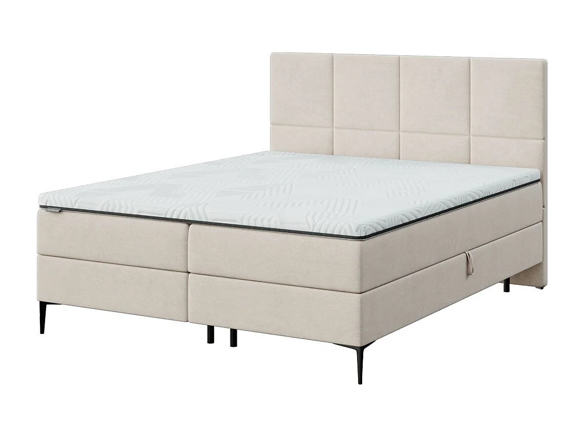 Mesonica Bufo Lit Continental, carrés beige 180x200, Surmatelas 180x200 h: 5 cm