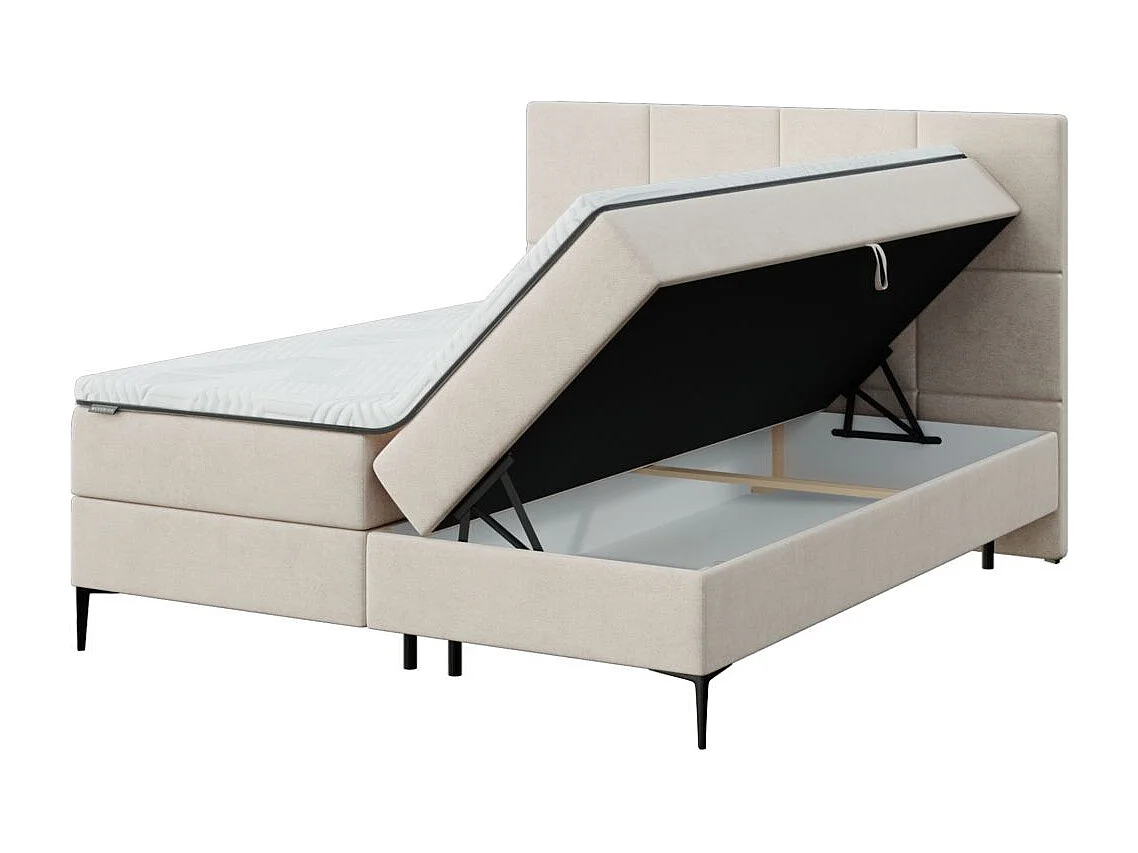 Mesonica Bufo Lit Continental, carrés beige 180x200, Surmatelas 180x200 h: 5 cm