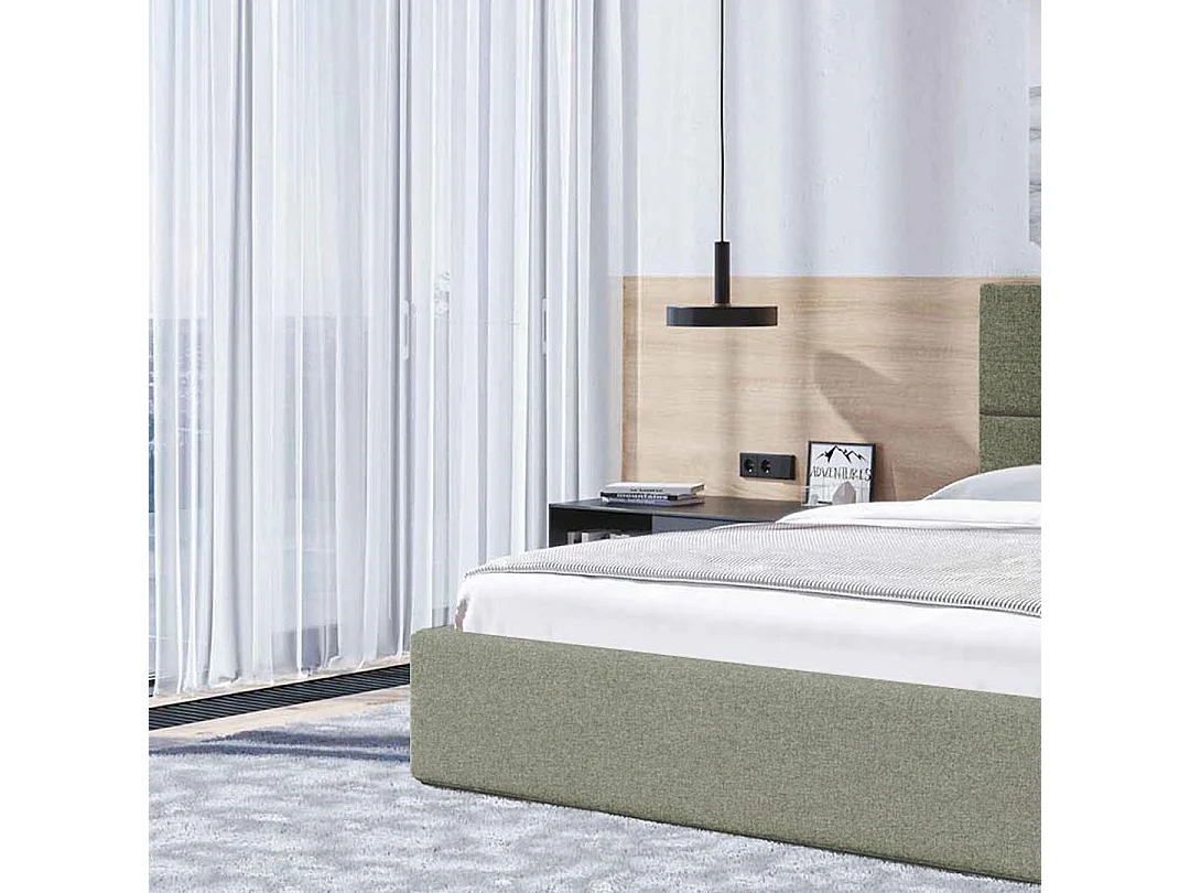 Lit Mesonica Bufo, carrés vert 180x200